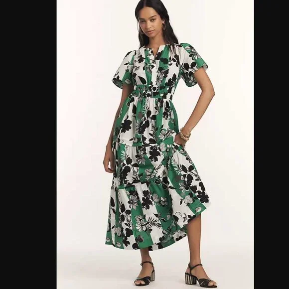 Anthropologie | Dresses | Nwot L By Anthropologie The Somerset Maxi Dress  Chartreuse Green Stripe | Poshmark